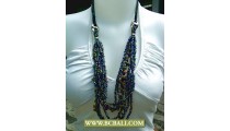 Paua Beading Multi Strand Necklace Fashion Rope